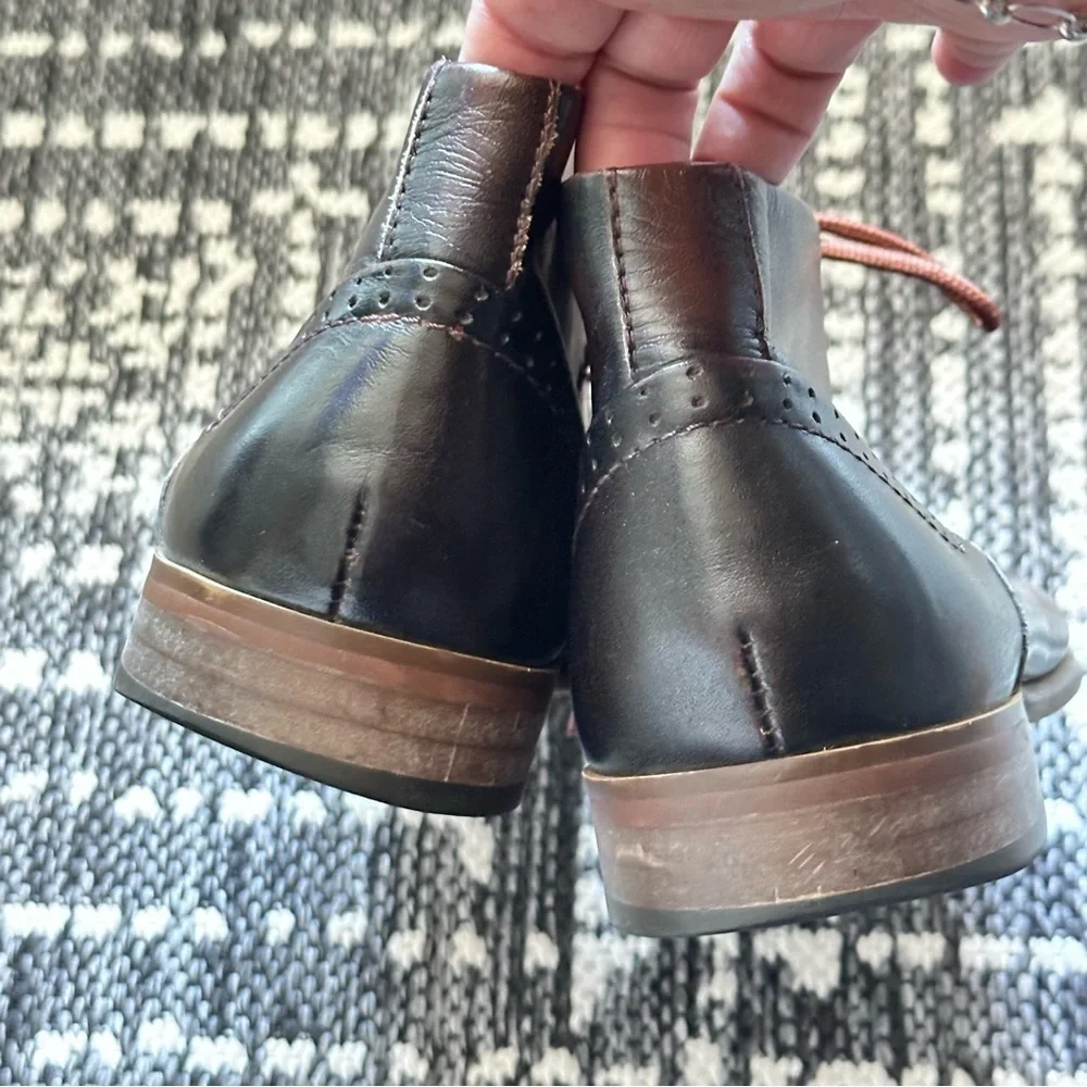 Men’s Steve Madden Dark Brown Chukka Boots Ankle Boots Leather Lace Up size 9